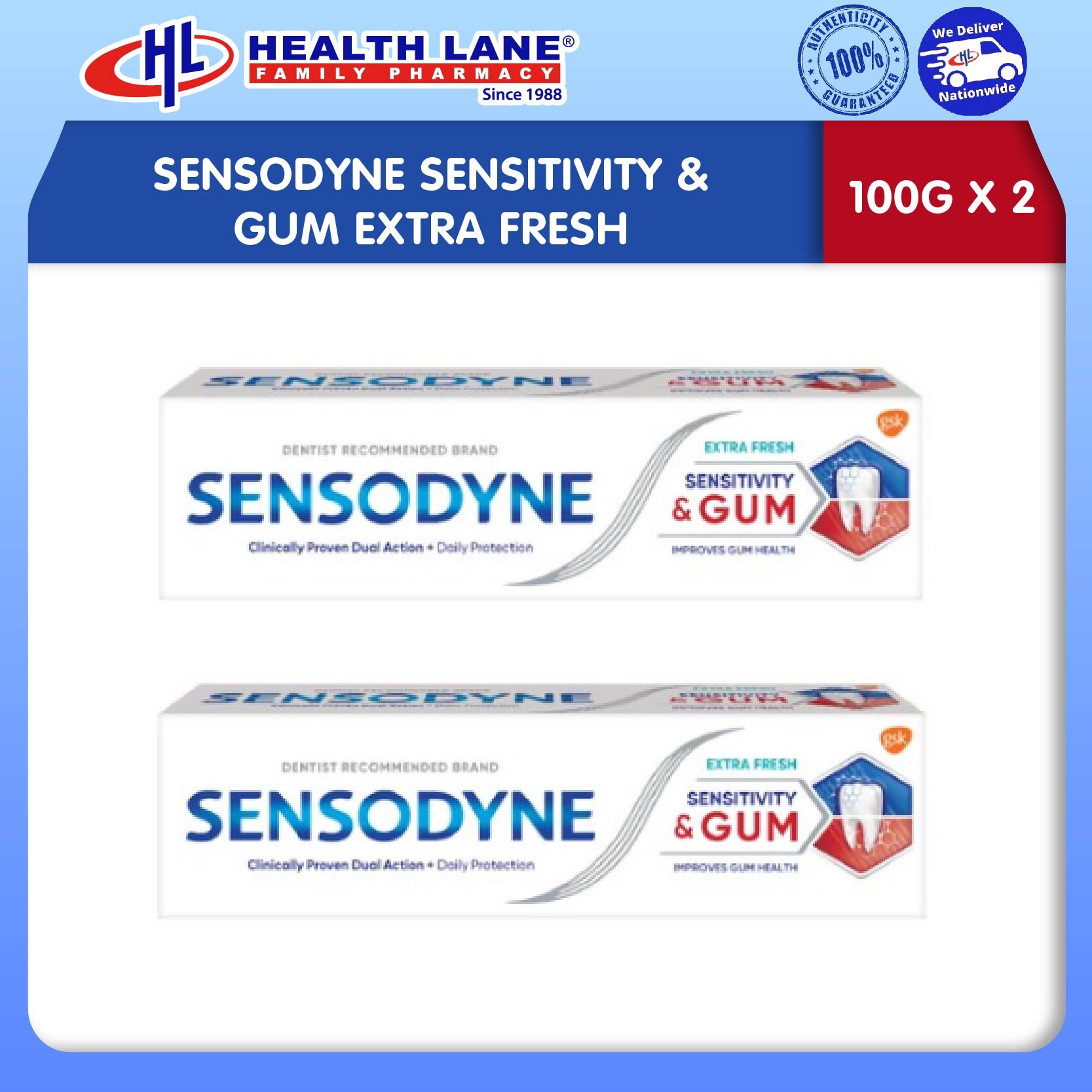 SENSODYNE SENSITIVITY & GUM EXTRA FRESH (100G X 2)